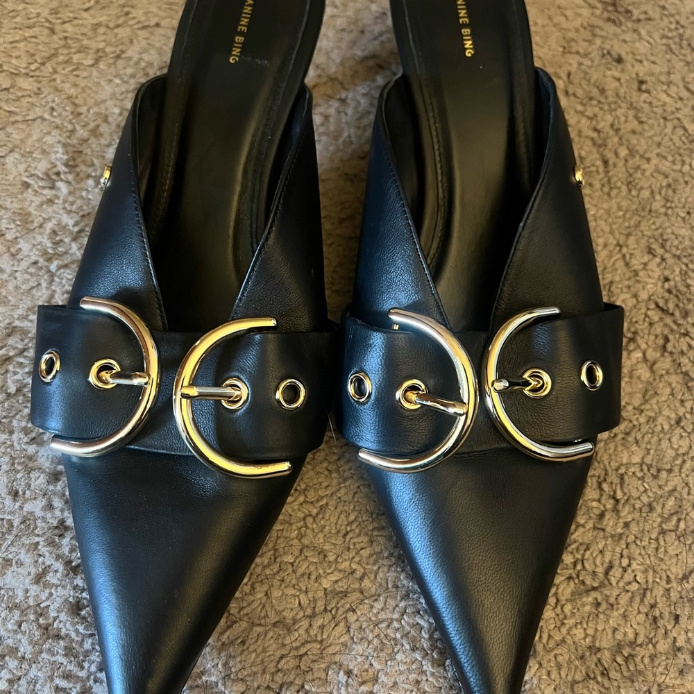 Anine Bing Zoe kitten heel 38 7 black